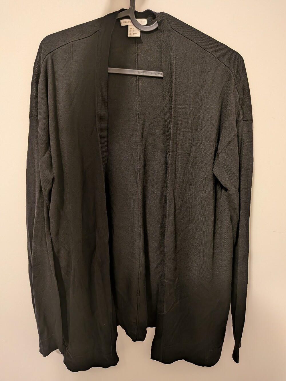 Black Open Front Sheer Cardigan - Picture 1 of 4